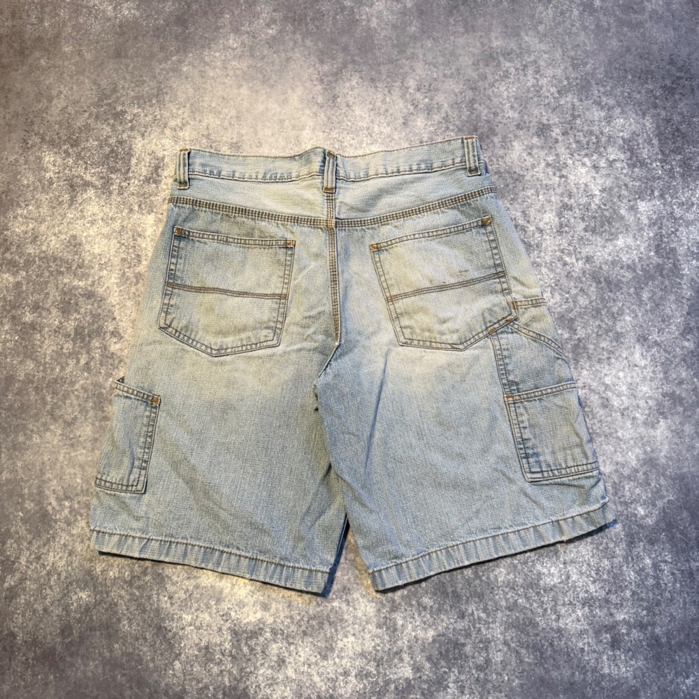 Y2K Builtrite by Steve & Barry's Mens Light Wash‎ Denim Carpenter Shorts Size 33